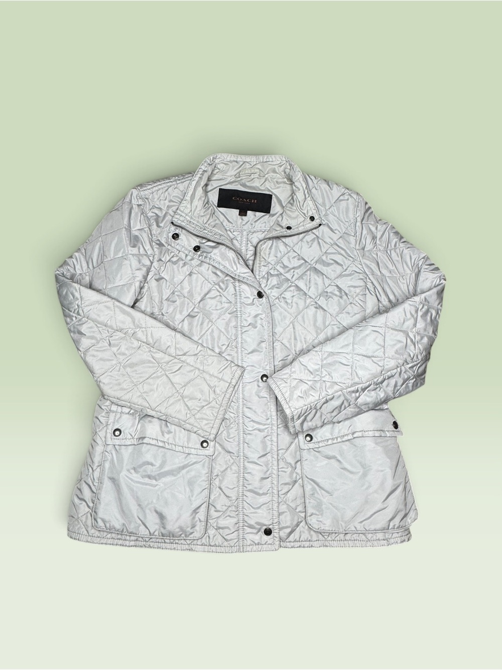Coach Grey Light Quilted Jackey
